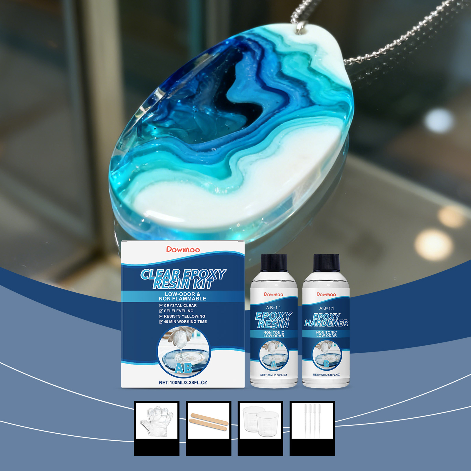 DIY Crystals Clear Epoxys Resi - Resin Art Kit With Molds incelemesi ve fiyatı