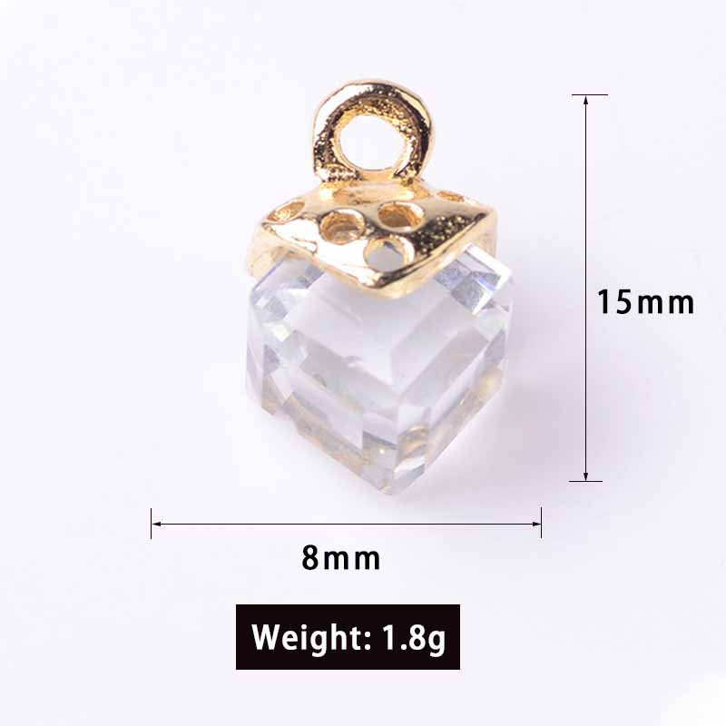 10Pcs Mix Color Glass Earring  - Resin Art Cube incelemesi ve fiyatı