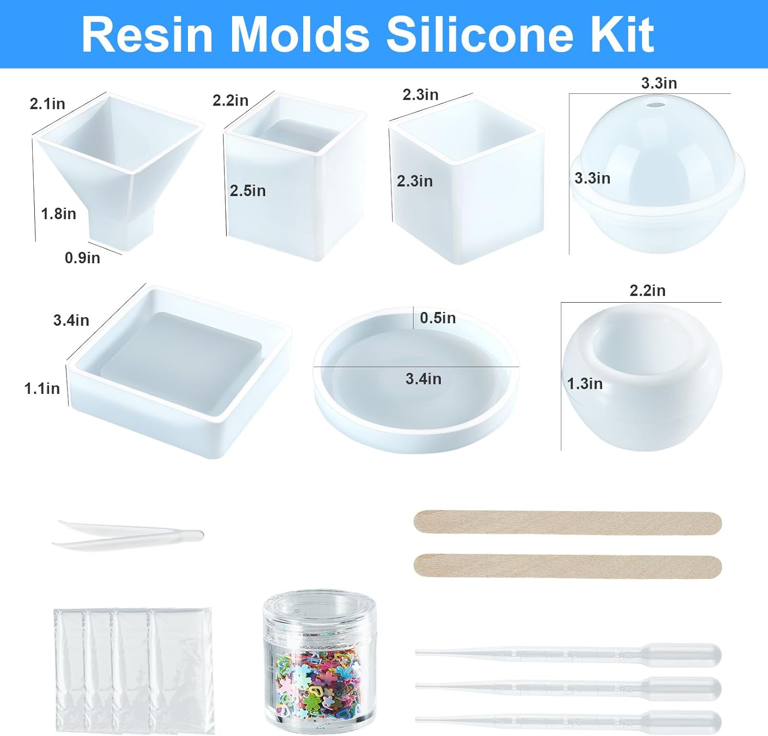 20Pcs Resin Molds Silicone Kit - Resin Art Cube incelemesi ve fiyatı